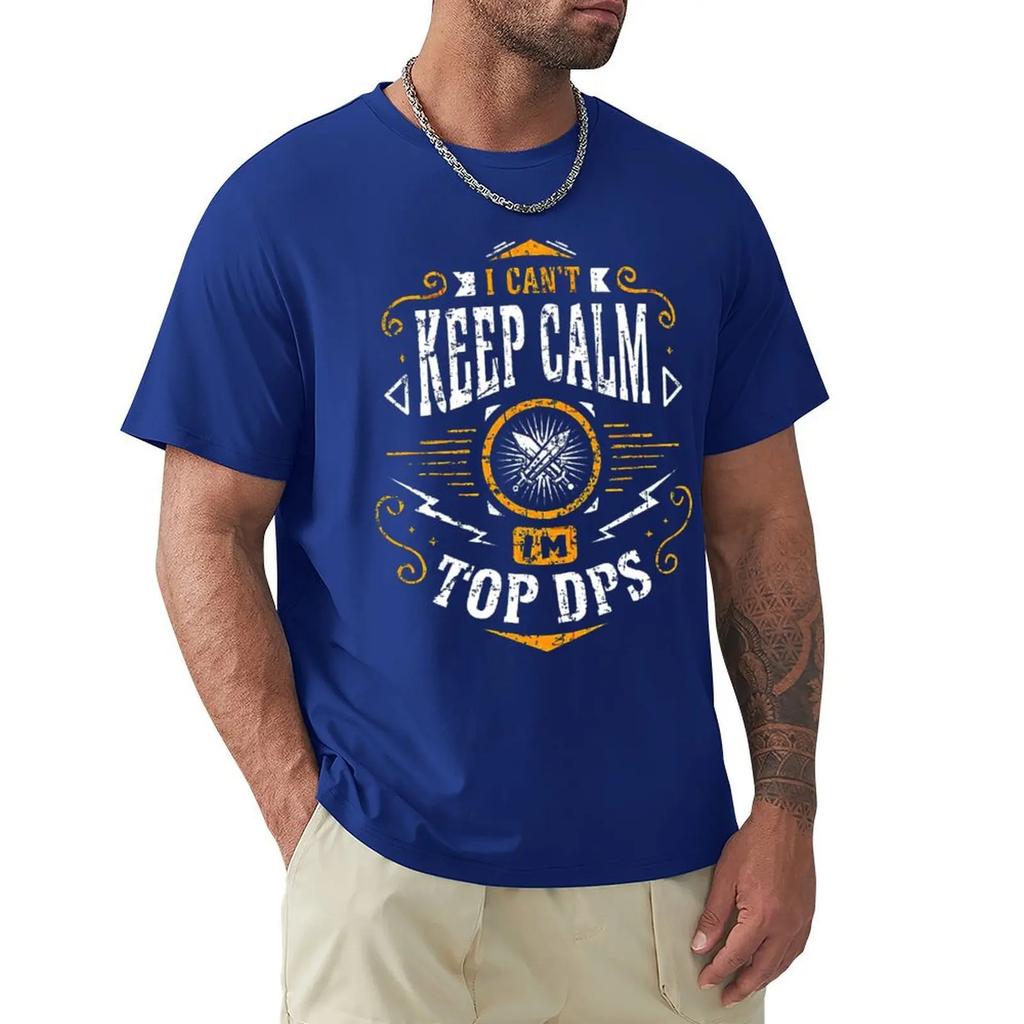 Men Clothing World Of Warcraft Role-playing Game T-Shirt WoW I Can't Keep Calm I'm DPS Fashion Short Sleeve T Shirt Tee