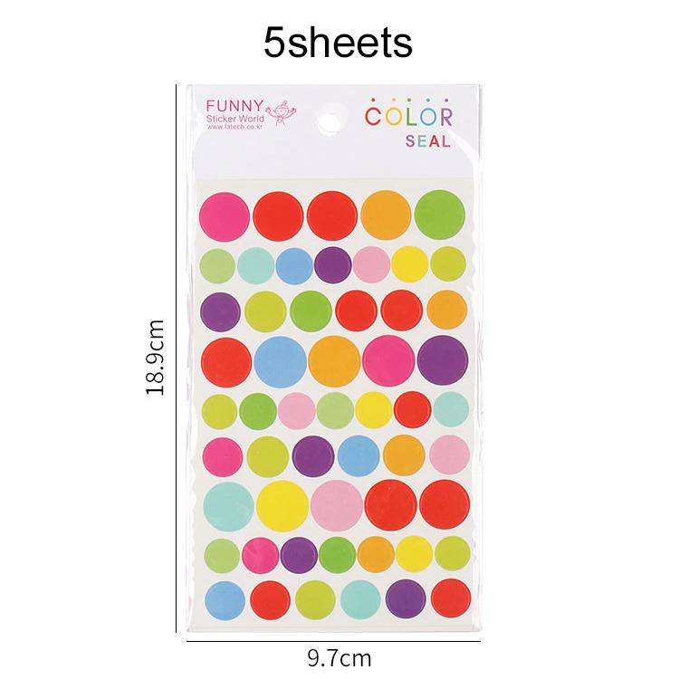5pcs Children Stationery Stickers Self-adhesive Adhesive Album Decoration Accessories DIY Stickers Color Handicrafts TMZ