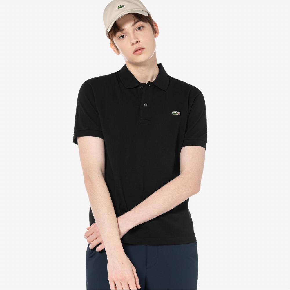 

LACOSTE Мужская французская базовая рубашка-поло с коротким рукавом, черная