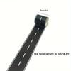 Reusable Cartoon Road Track Stickers, Black Road Tape for Party Racing Decor, Glitter Finish Auto-Themed Decoration, 2 Rolls Pack, 16ft x 2in Each