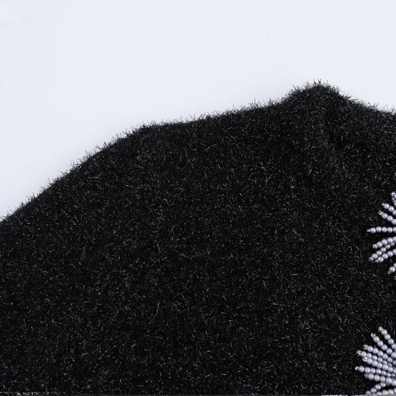 Kaslead New Arrival Women's Fashion Style Beaded Metal Wire Long Sleeves round Neck Knitting Cardigan 8146005