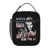 1 Piece Portable Lunch Container vintage punk  Zipper Closure Durable Pocket Billy Idol For Lunch Box Bag