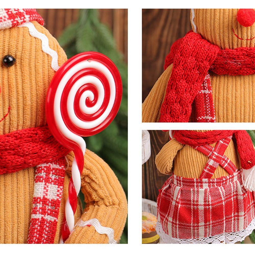 Large Gingerbread Man Retractable Doll Cute Merry Christmas Decoration  New Year Supplies