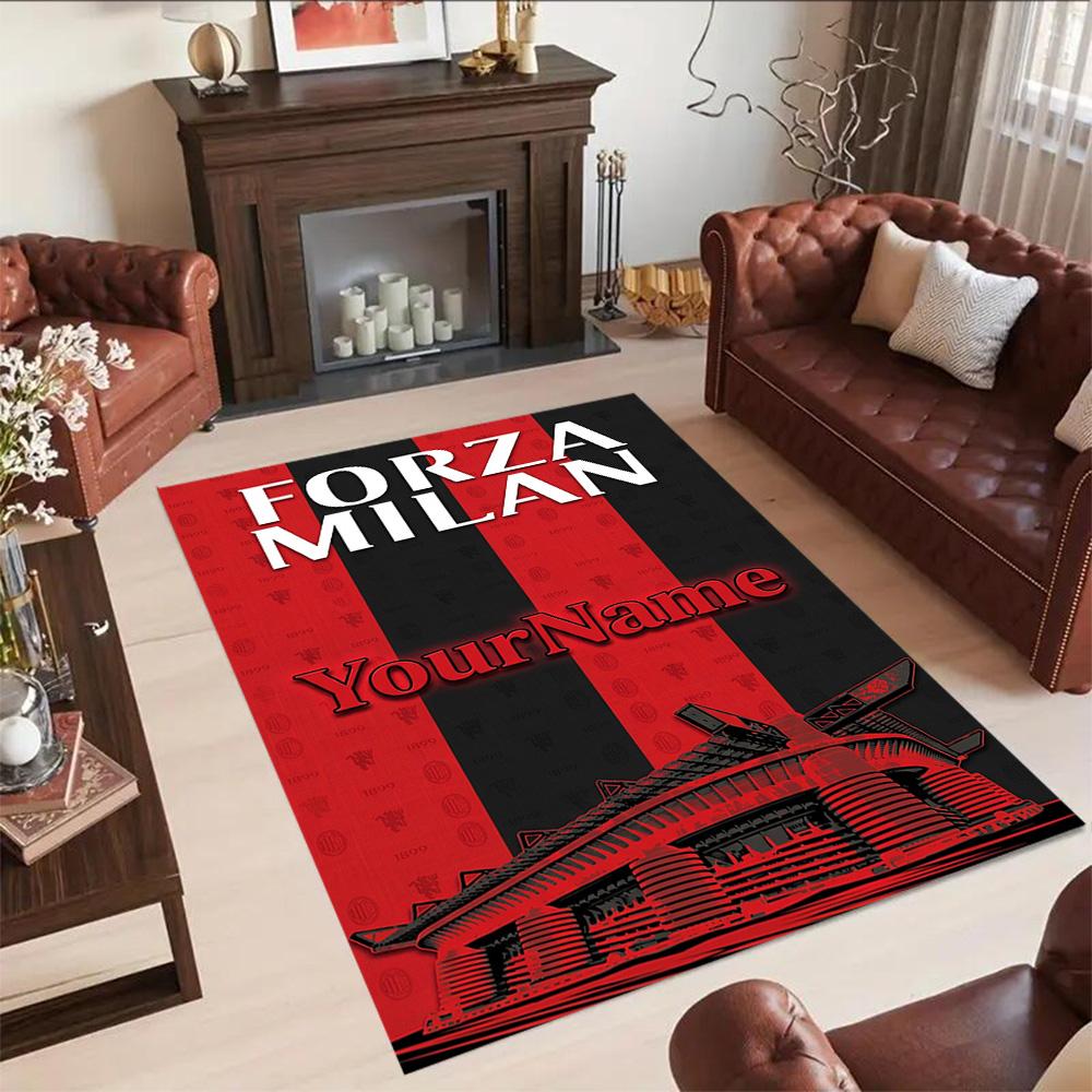 Ac Milan Customize Your Name Carpet Design for Bedrooms Study room Living Rooms Kitchen Antislip Carpet Anime Office Decor
