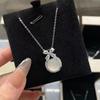 Summer Ice White Pendant On the Run Princess Zircon Female Bow 2026 New Style Fashion Collarbone Chain