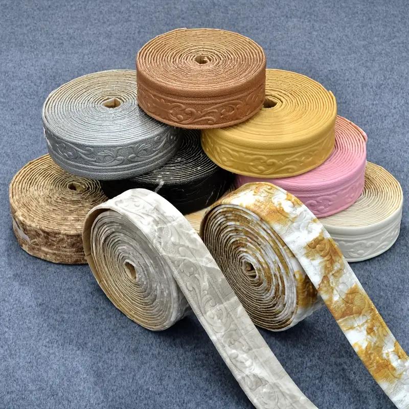 1PC 10m/393.7inch 3D Self Adhesive Sticker Wall Trim Line Skirting Border Decor Household Living Room DIY TV Background Stickers