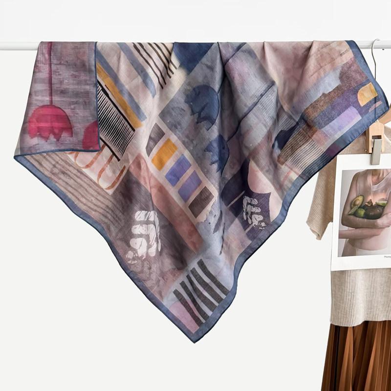 Polka dot double-sided heterochrome ethnic style retro 91 velvet large square scarf silk scarf women's spring and autumn warm shawl scarf scarf
