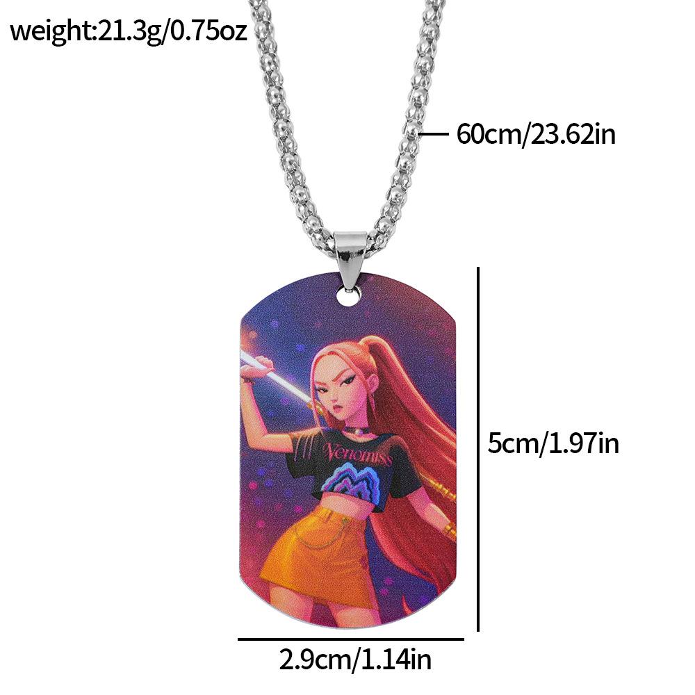 

Demon Hunters Rumi Mira Zoey Stainless Steel Pendant Necklace Unisex Chain Jewelry Fans Gift