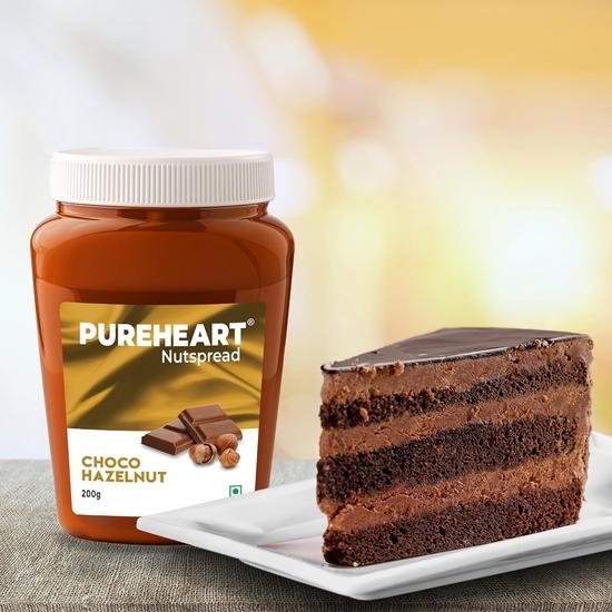 Pureheart Nut Spread Choco Hazelnut (200 Gm), Delicious, Smooth & Creamy Snack, Nutty Chocolate Hazelnut Spread for Breakfast