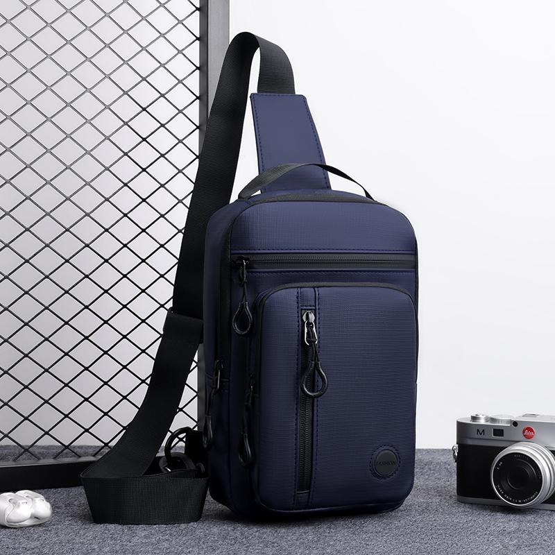 Men's Chest Bag Multifunctional Lightweight Large Capacity Commuting Nylon Outdoor Crossbody Bag