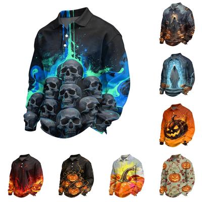 Cămașă cu nasturi și mânecă lungă pentru bărbați de Halloween