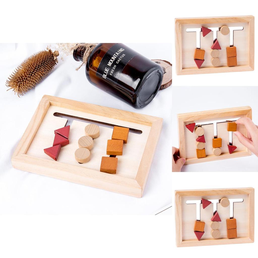Wooden Shape Matching Game Board Children Puzzle Toy For Early Learning