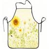 1pc Sunflower Daisy Bee Floral Print Apron, Durable And Easy To Clean, Adjustable Waistband, Polyester Material, for Kitchen Cooking, Gardening, Orcha