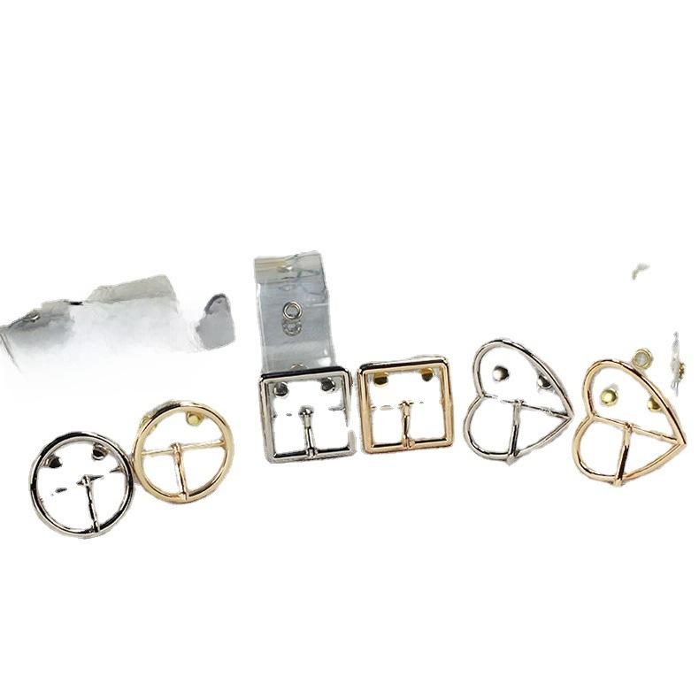 Square Heartshaped Circular Buckle Transparent Resin Belt Porous Womens Belt