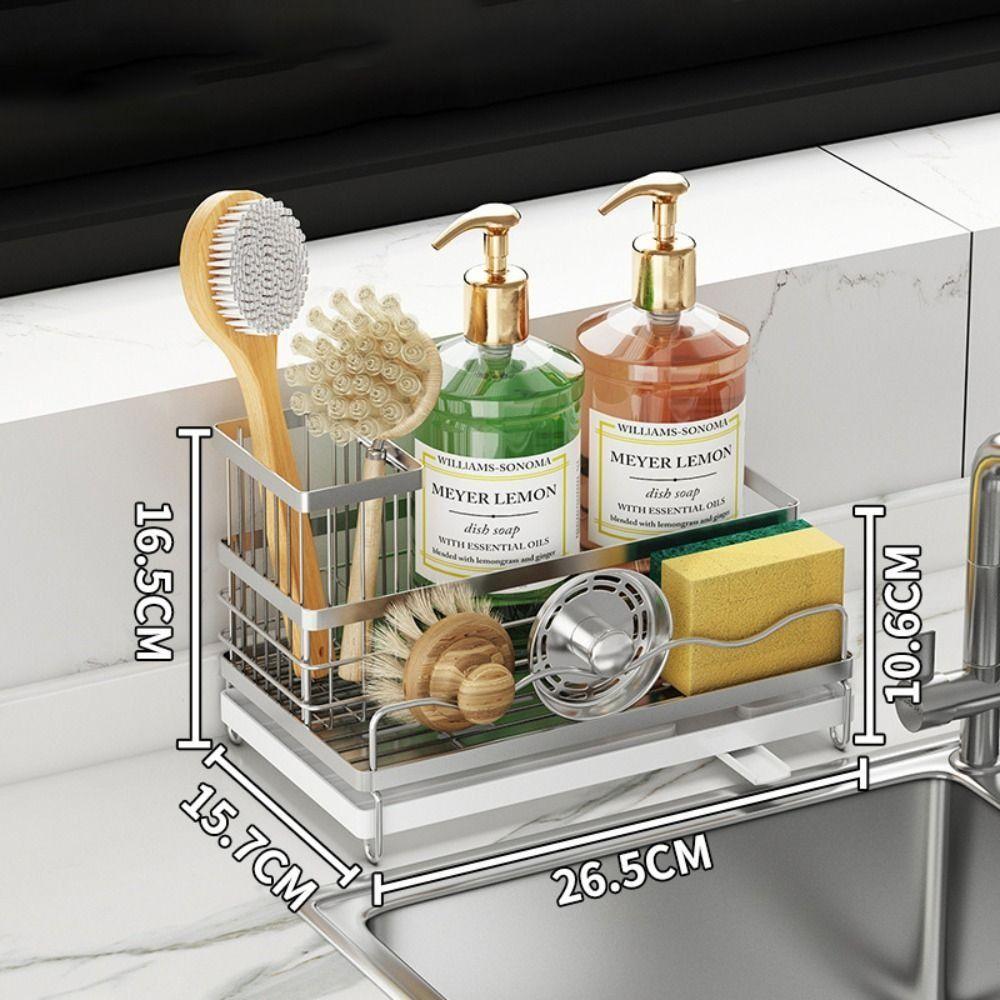 Stainless Steel Kitchen Sink Rack Self-draining Quick Dry Dishcloth Organizer Large Capacity Rustproof Kitchen Sponge Holder