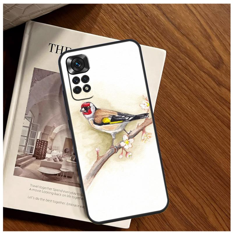 European Goldfinch Case For Xiaomi Redmi Note 12 Pro 8 9 10 11 Pro 9S 10S 11S 12S 9A 9C 9T 10A 10C 12C Cover