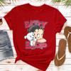 Betty Boop with Pudgy Dog Shirt Vintage Women Summer Cotton Short Sleeve Retro Cartoon Girl Graphic Printed Casual Daily Outfit