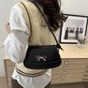 Korean Niche Bow Women's Bag New Trendy and Fashionable Shoulder Bag French Solid Color Underarm Bag