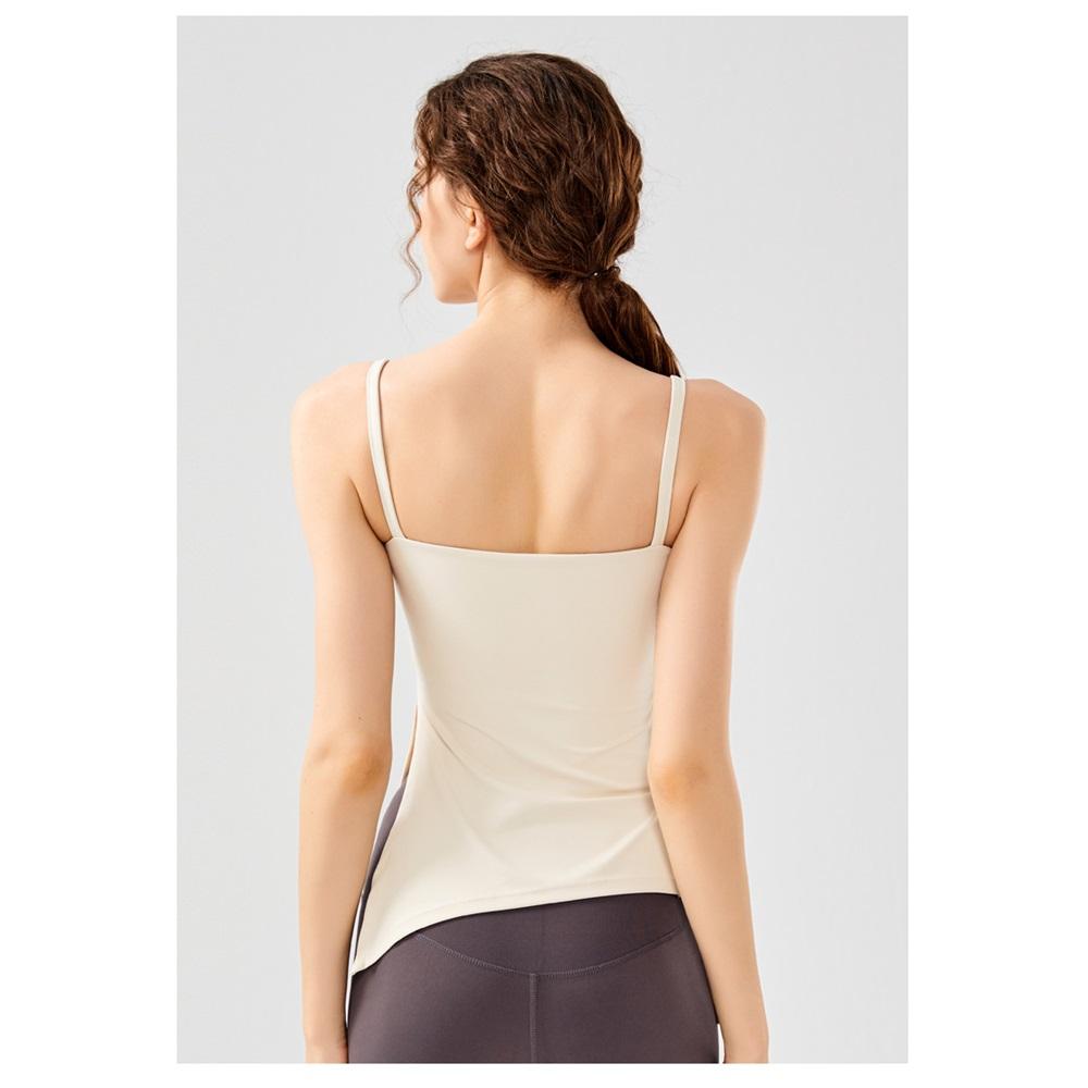 Naked Drawstring Pleated Yoga Clothes For Women, Slimming And Slimming Fitness Tops, Women's Fixed Chest Pads, Camisoles, Sports Vests, Summer