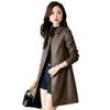 Women's High-End Slimming Lambskin Leather Jacket - Mid-Length Coat for Spring and Autumn