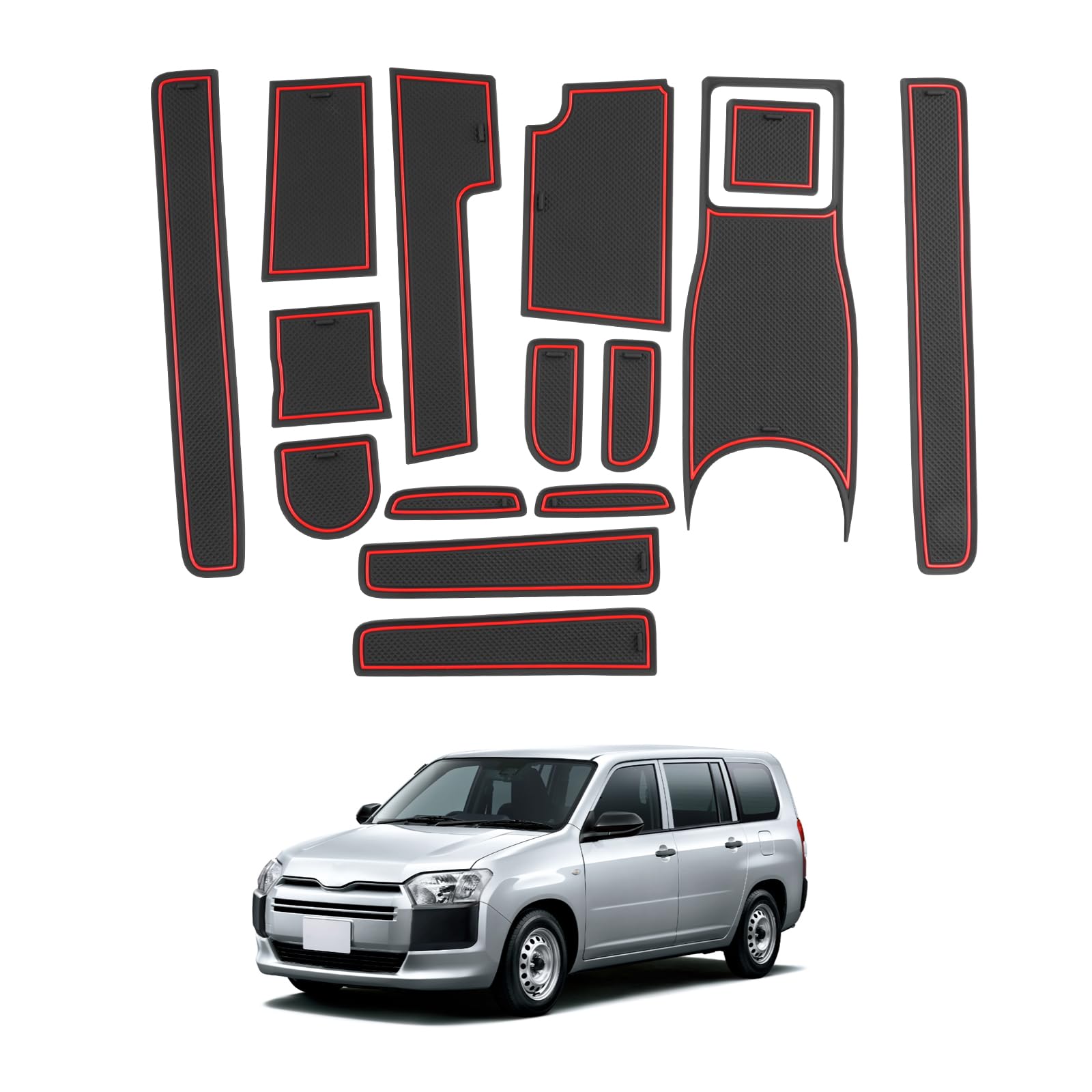 SHAOHAO New Toyota Probox 160 Series Rubber Hybrid Exclusive Door Pocket Probox NSP160V NCP160V NHP160V Interior Rubber Easy to Scratch Noise 15