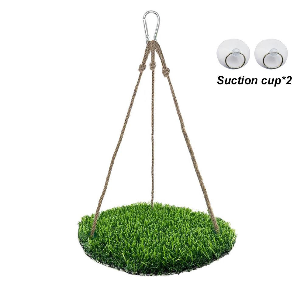 

1 pc Round/square Artificial Turf Hammock Bed Bird Swing Toy Bite Hanging Toy for Small Animals Squirrel Hamster Cage Climb Toys