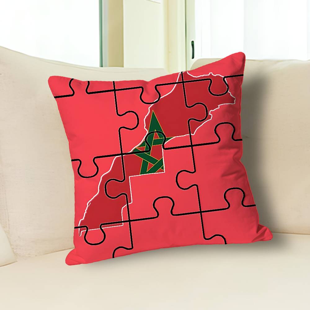 M-Moroccos Flag Map Various Sizes Square Pillow Case For Car Home Bedchamber Decor Custom Valentine gift