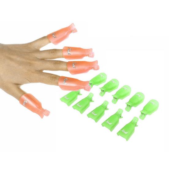 10Pcs Plastic Nail Art Soak Off Cap Clips UV Gel Polish Remover Manicure Tool