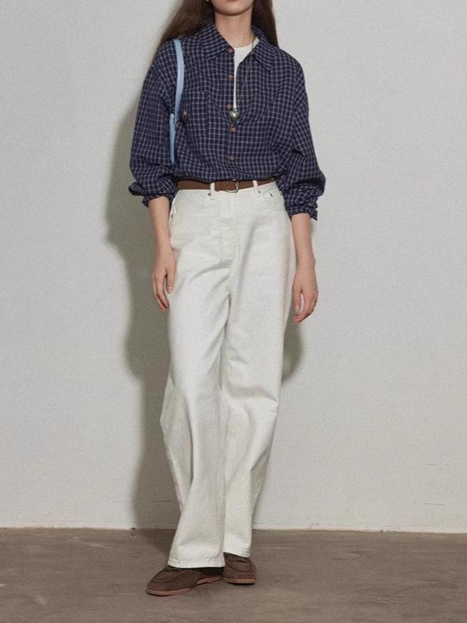 2026 Retro Classic Plaid Loose Shirt Jacket for Women - Versatile Layering Top