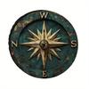 Vintage Compass Rose Tire Cover Rustic Green Durable Polyester Spare Wheel Protector