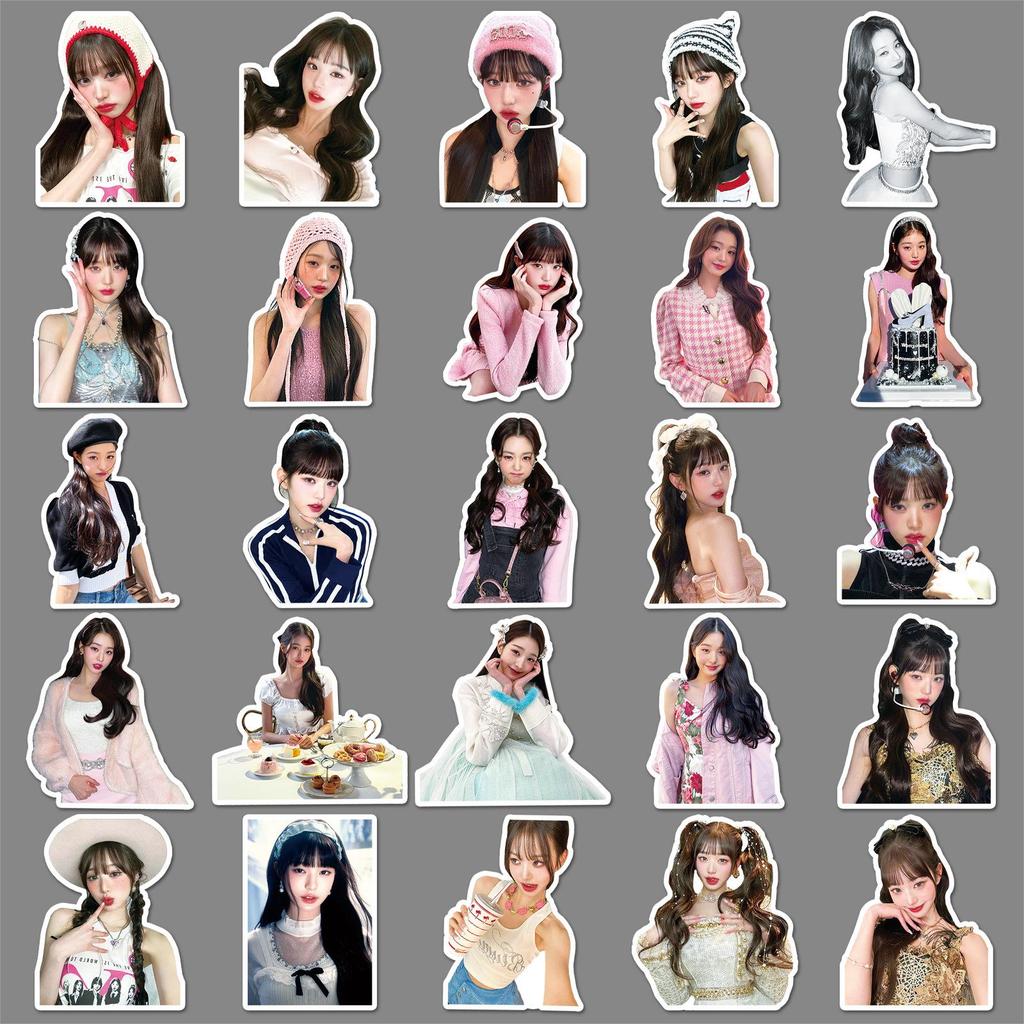 50 Jang Won-Young Stickers from Korean Girl Group IVE - Waterproof Celebrity Decor for Phone Cases & Stationery