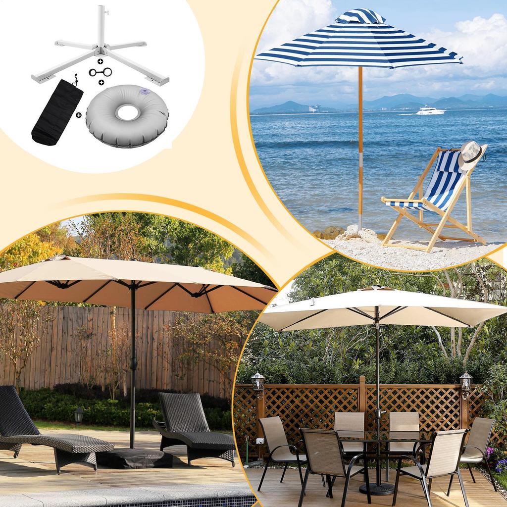 Beach Umbrella Base Outdoor Beach Umbrella Stand Heavy Duty Outdoor Sunshade Attachment Holder For Outside Travel Balcony Picnic