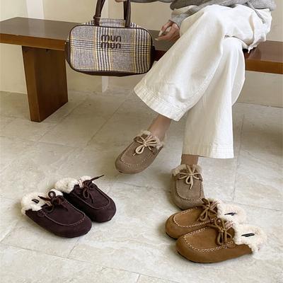 Cotton Shoes Women's Winter Velvet Warm 2025 Single Shoes Korean Version Snow Boots Short Tube Flat Bottom Round Head Doudou Shoes Foreign Trade