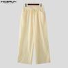 INCERUN Men Drawstring Elastic Waist Casual Striped Long Wide Legs Pants Trousers