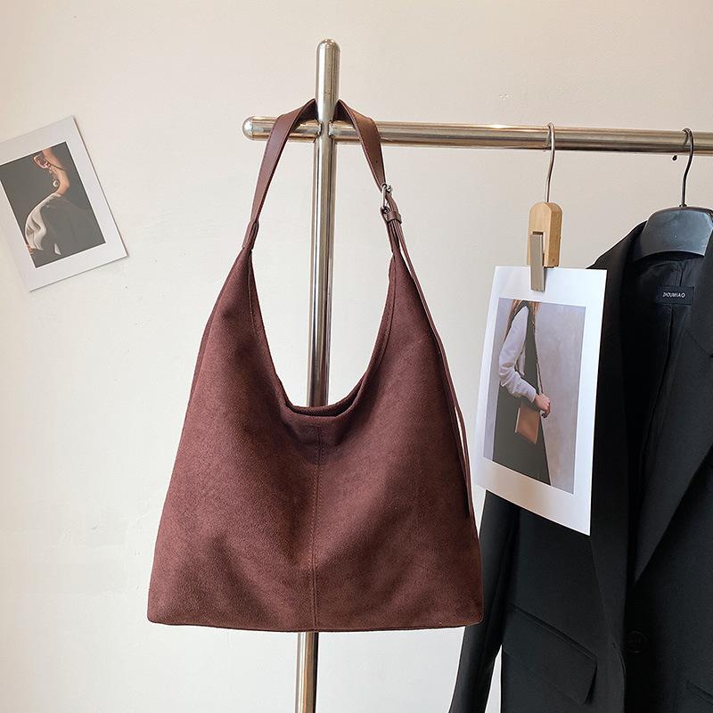 

Вместительная замшевая сумка женская новая осенне-зимняя на плечо, сумка-мессенджер, сумка-тоут, сумка-ведро