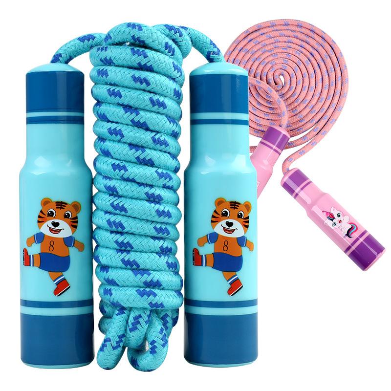 New Children Adjustable Cotton Jump Ropes Sport Fitness Lovely Cartoon Skipping Handle Fillet Design Outdoor Sports Exercise Toy