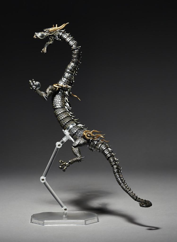 Kaiyodo Takeya Style Free-Standing Figurine Dragon, Iron Rust Tone, Non-Scale ABS & PVC, Painted Movable Figure KT-003