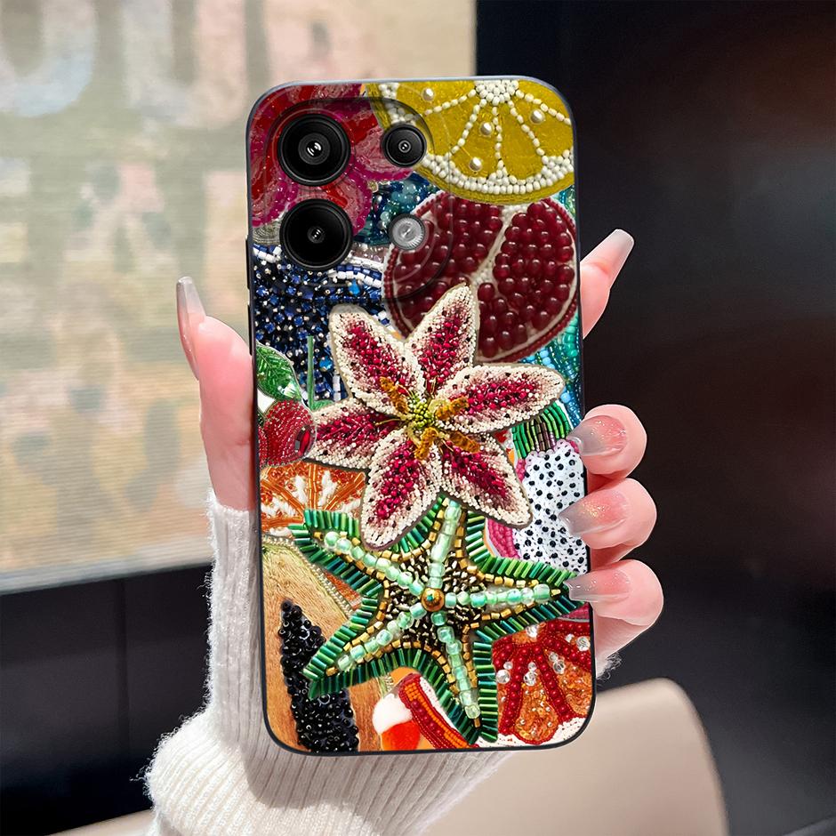 Case For Redmi Note13 13Pro 13 Pro+ Oil Painting Flower Anti-fall Minimalist Protector For Xiaomi Redmi Note 13 Pro Plus Funda