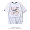 Summer Street Sle Cartoon Print ort Sve Women's T-irt Loose Fit Large Size Couple's Clothing Hong Kong Sle BF Top