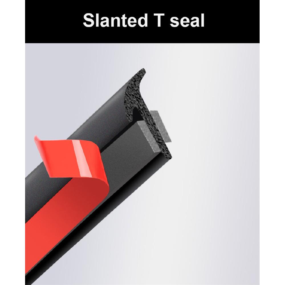 5M Slanted T-Type Seal Strip Car Headlight Bumper Lip Fender Rubber Weatherstrip