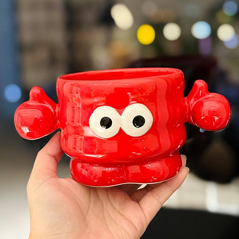Creative Gift Cute Big Eyed Boy Mug Niche Office Coffee Cup Funny Like Cup Souvenir Gift 450ml