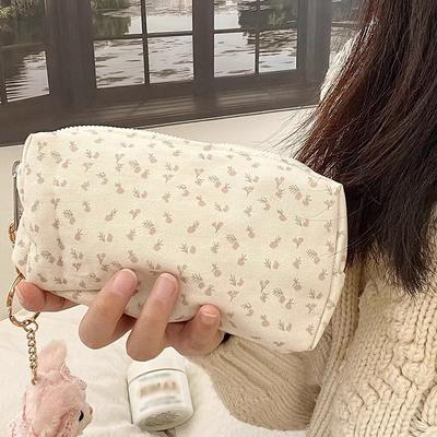 Large Capacity Makeup Bag Flower Printed Cosmetics Bag Pen Container Pen Case Sundry Storage Bags for Travel Toiletries