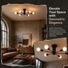 E27 Chandelier 6-Lights Close To Ceiling Light Modern Ceiling Lamp  Office