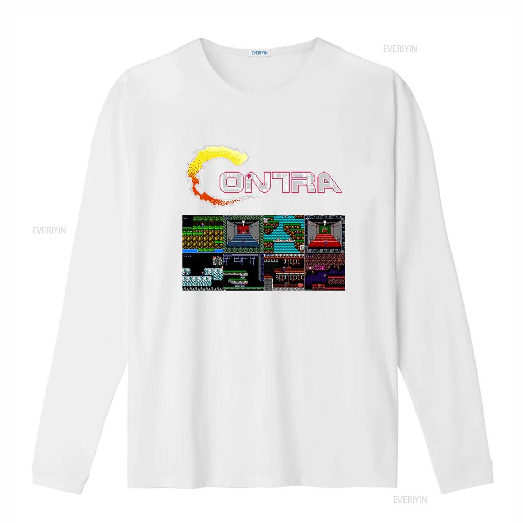 Contra gryzor all stages NES Famicom game 8 bit stage screen T Shirt Arcade classic vintage retro design sizes vintage Washed