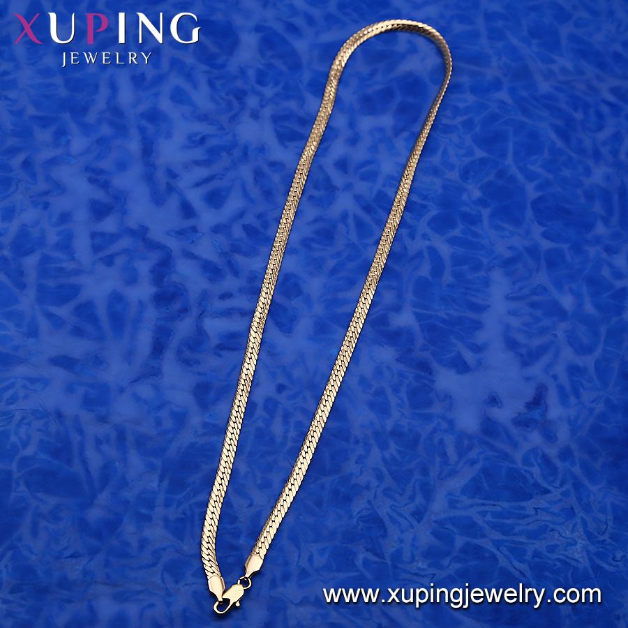046N1 Xuping Fashion Simplae Design 18k Gold Plated Chian Necklace