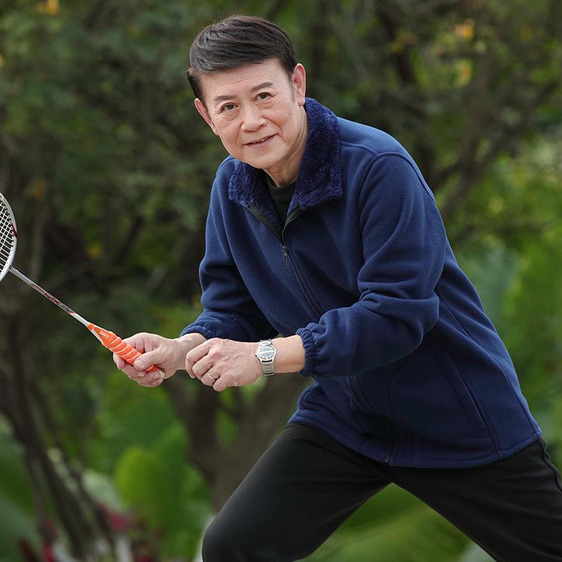 Men’s Winter Fleece Outerwear: Plus Velvet Sweatshirts for Middle-Aged and Elderly Dads and Grandpas