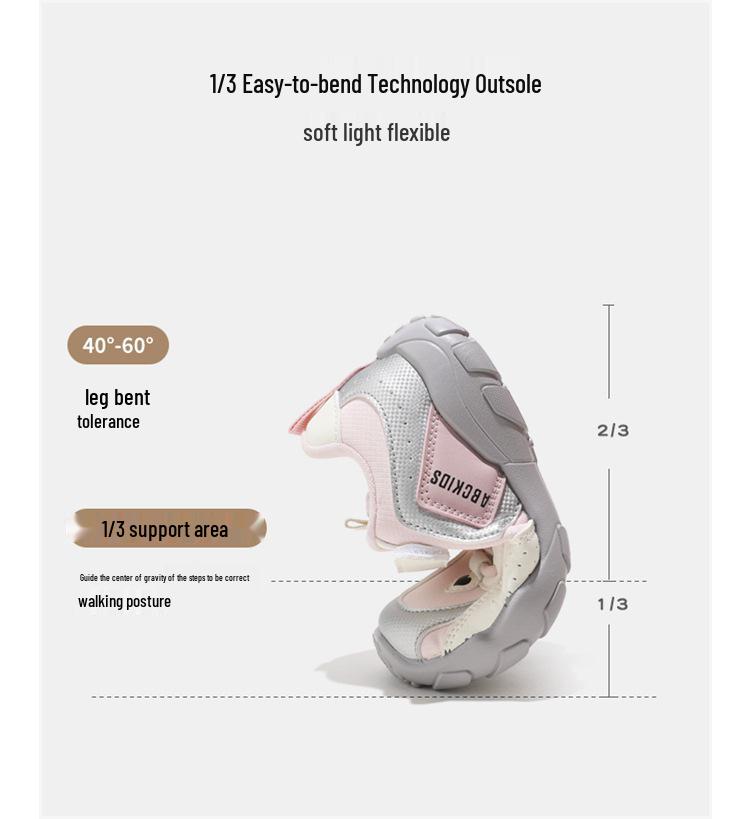 ABCKids 2026 Spring Kids' Lightweight Velcro Sports Shoes - Breathable and Casual for Boys and Girls