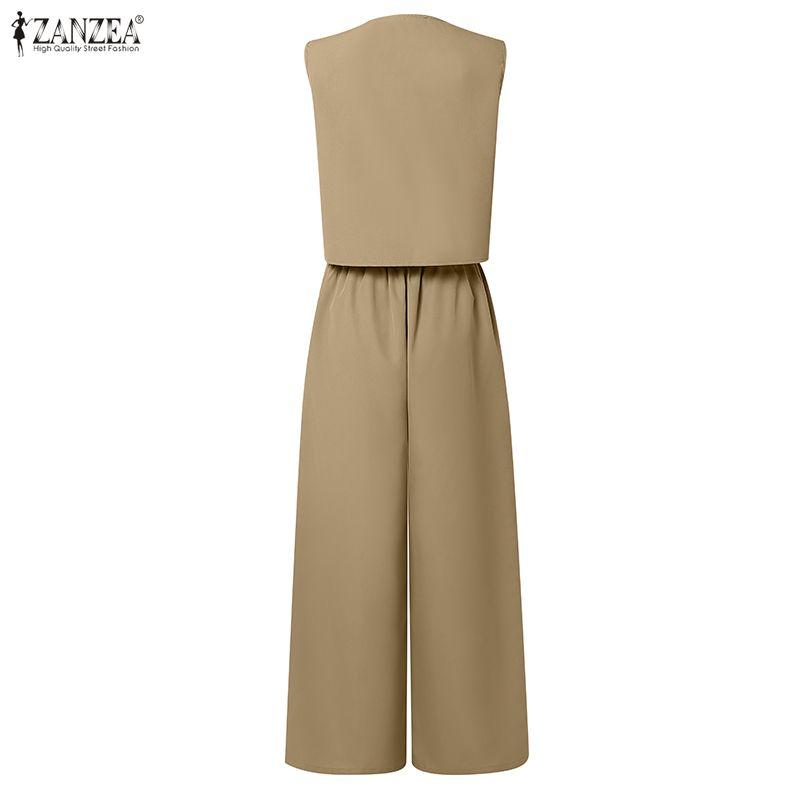ZANZEA Completi Due Pezzi Casual da Donna per l'Estate: Canotte e Pantaloni