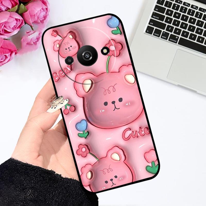 Soft Case For Redmi A3 A3x 4G Silicone TPU Phone Cover For Xiaomi Redmi A3 Pro Fashion Luxury Printing Coque Fundas Protector