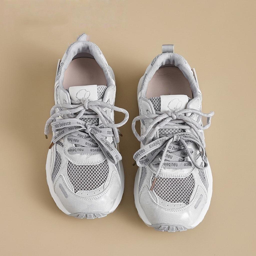 Thin dad shoes women's 2026 summer new models empty mesh breathable lightweight German training shoes platform sneakers